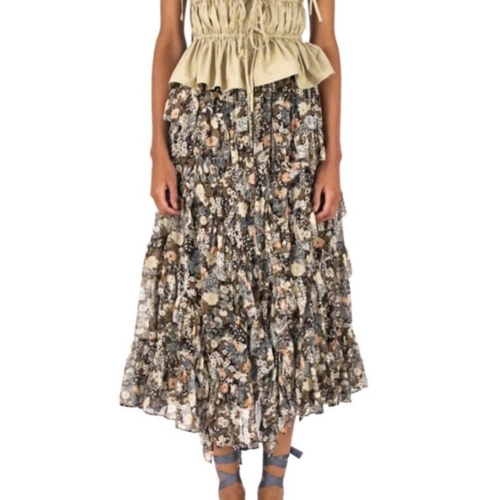 Ulla Johnson Maisie Silk skirt with Lurex effects Size XS New With Tags
